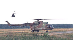 MI-8 helicopters at Volosovo DZ, summer